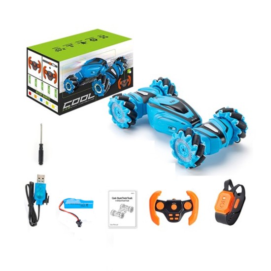 JJRC Cool Stunt Twist Car Q110 with Dual Remote Control and all Direction Wheels Function Blue